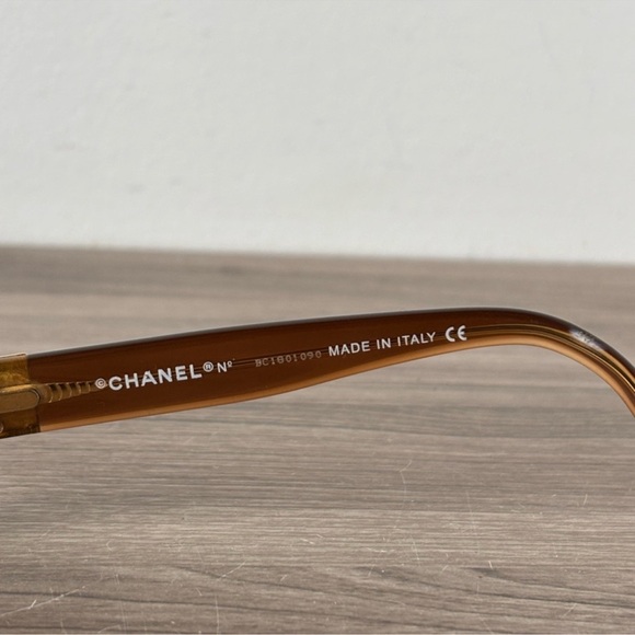CHANEL 3064-B EYEGLASSES SWAROVSKI CRYSTALS Translucent Brown Gold - Picture 8 of 10